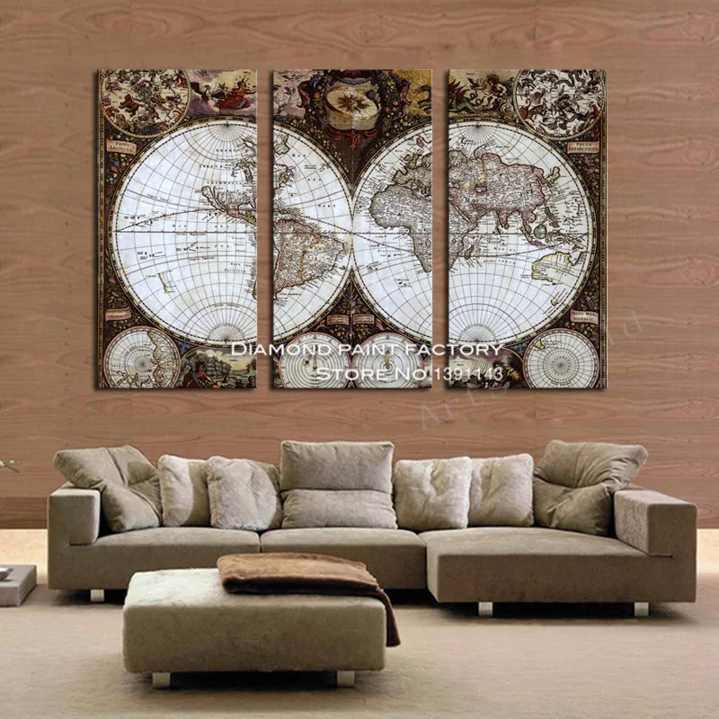 

world map Diamond embroidery 3D Diy Diamond Painting cross stitch Mosaic full square rhinestone needlework Multigang decoration