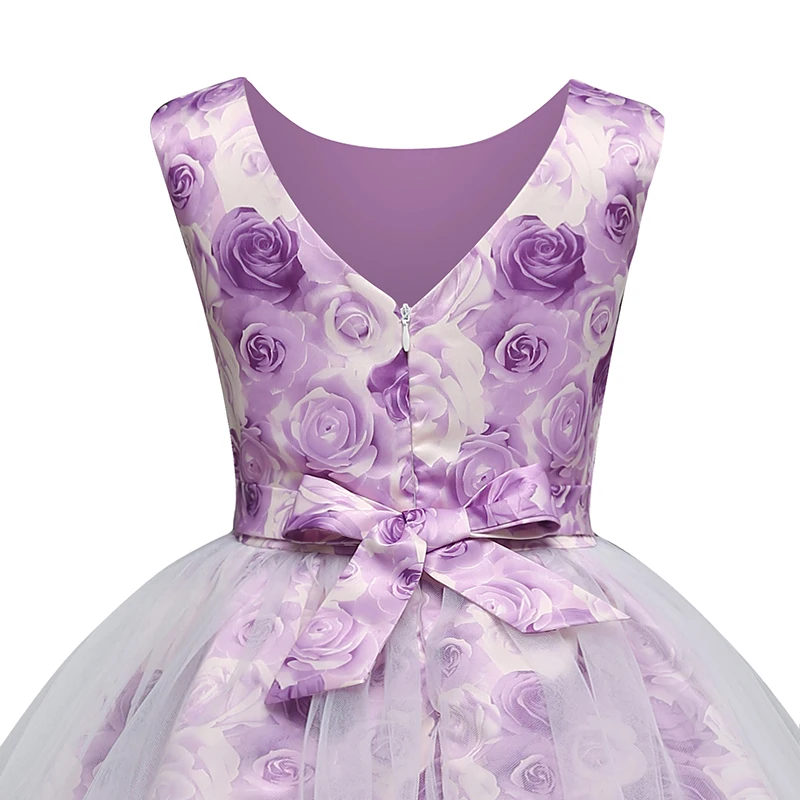 Платье принцессы с цветочным рисунком длинное платье для девочек детское