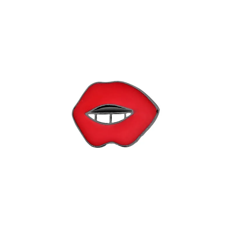 Высокое качество английский стиль ОМГ восклицательный знак брошь рот красные