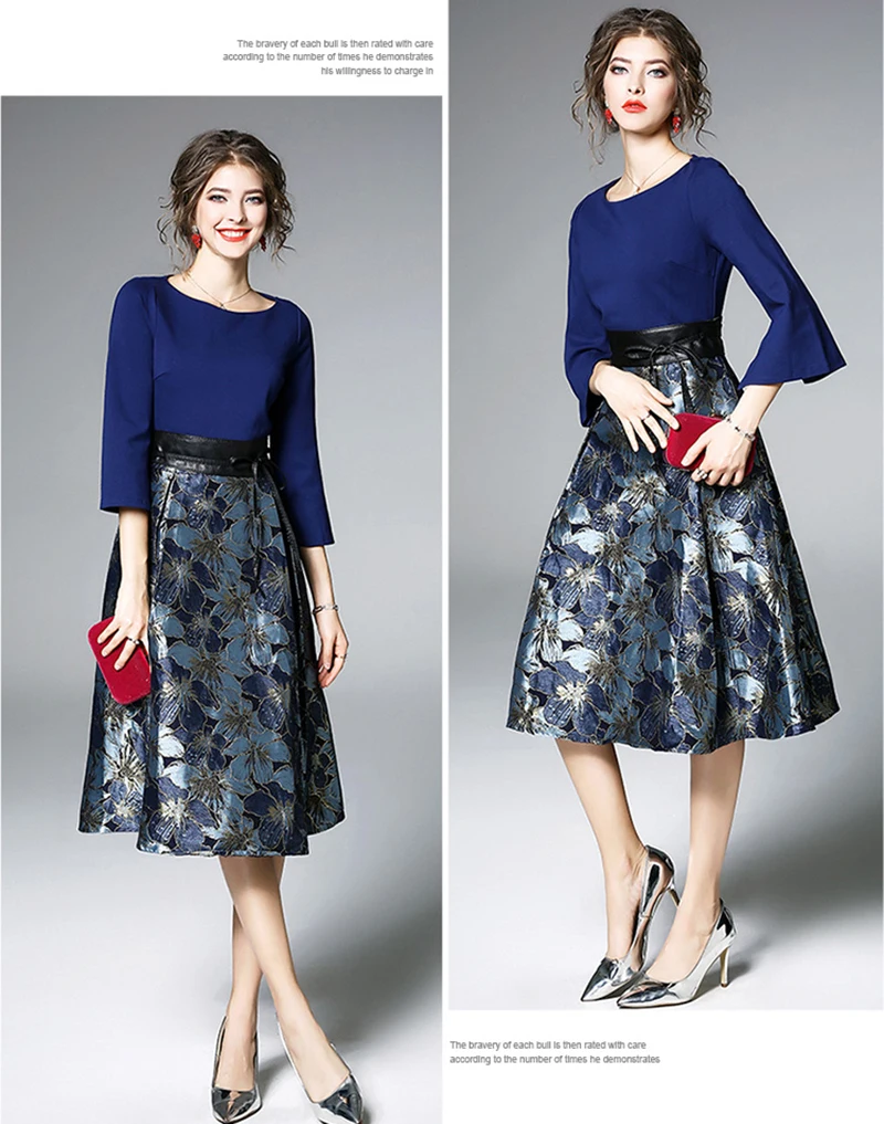 Высокое качество женские платья 2018 новые весенние модные с расклешенными