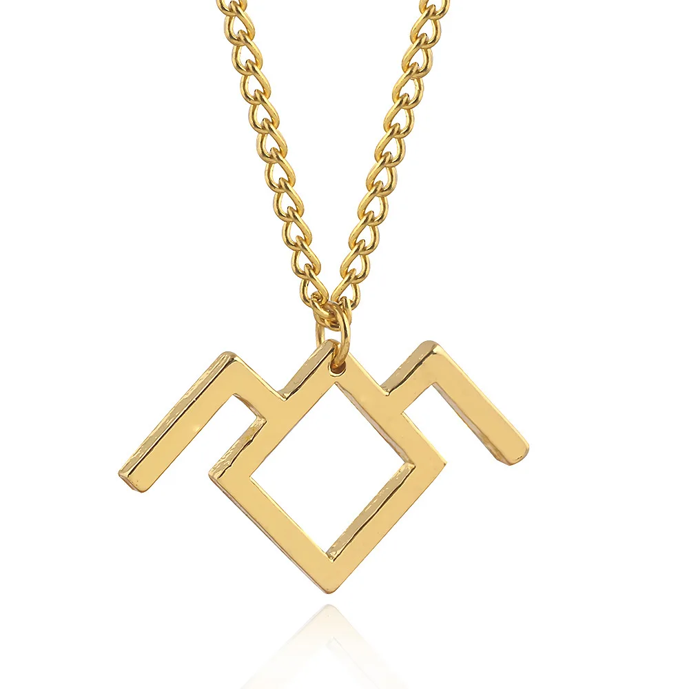 Sasusp Simple Twin Peaks Pendant Necklace Gold Sliver Colors Geometric Jewelry Sweater Chain Lovers Gift Orbis | Украшения и