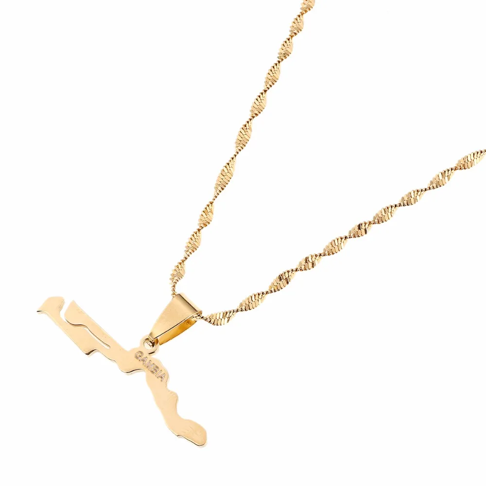 Ожерелье с флагом и картой страны Гамбии маленькие подвески ювелирные изделия