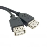 

(100pcs/lot) USB 2.0 A Male to Dual Data USB 2.0 A Female + Power Cable USB 2.0 A Female Extension Cable 20cm
