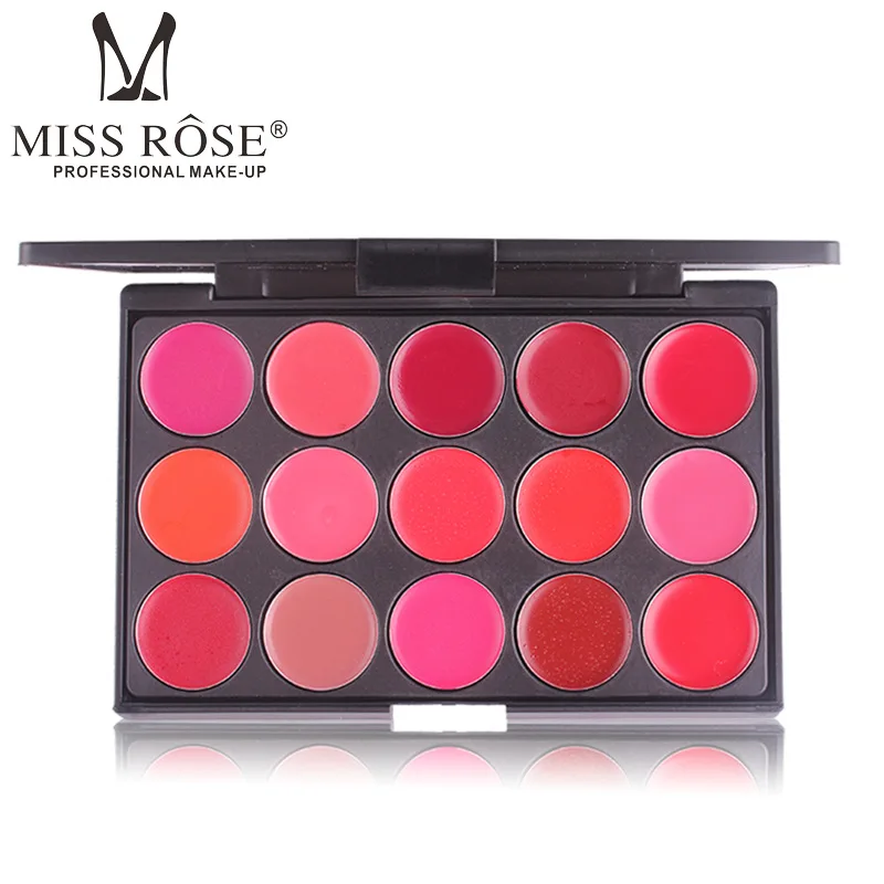Miss Rose Beauty Makeup Lipsticks Moisturizer Lip Gloss Cosmetic Set Fashion Lipstick Palette Pretty Batom Matte 15 Colors |