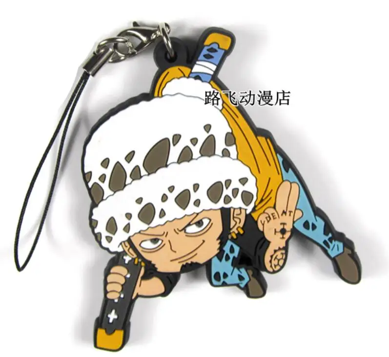 1 Новое поступление, один кусок, Luffy Ace Nami Sabo Боа Хэнкок Зоро Чоппер Трафальгар Ло японское аниме резиновый брелок на ремешке D165 - Цвет: 1