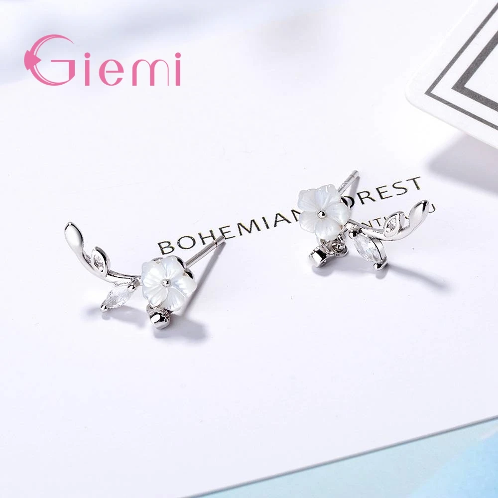 Женские серьги из серебра 925 пробы с фианитом|Серьги-гвоздики| |