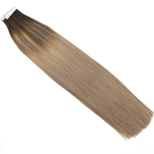 Moresoo, 14-24 дюйма, накладные волосы на ленте, человеческие волосы, Balayage, блонд, Remy, волосы для наращивания на коже, 2,5 г/шт., 25 г-100 г - Цвет: 3-12
