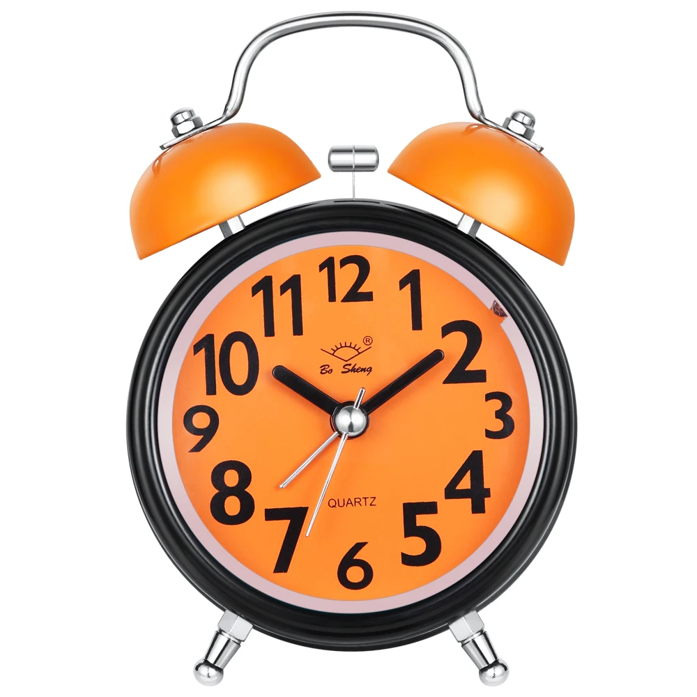 Ретро портативный милый мини Будильник круглый номер двойной Звонок стол не