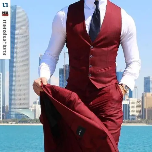 

Latest Coat Pant Designs Burgundy Men Suit Slim Fit Tuxedo Skinny 3 Piece Groom Blazer Custom Style Prom Suits Terno Masculino