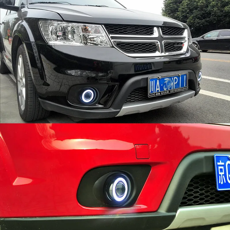 Для Fiat Freemont 2011 2016 3in1 Белый Ангельские глазки DRL желтый сигнал светильник H11
