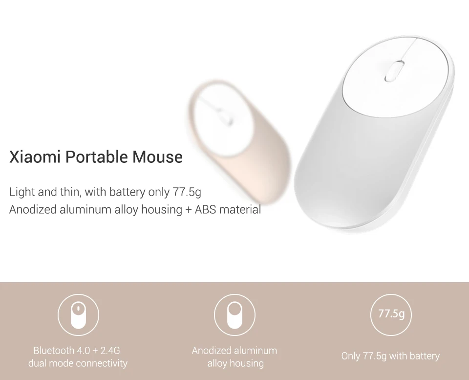 Xiao mi M ouse XMSB01MW портативный беспроводной mi оптический Bluetooth 4,0 RF 2,4 GHz двойной режим подключения mi Mous e
