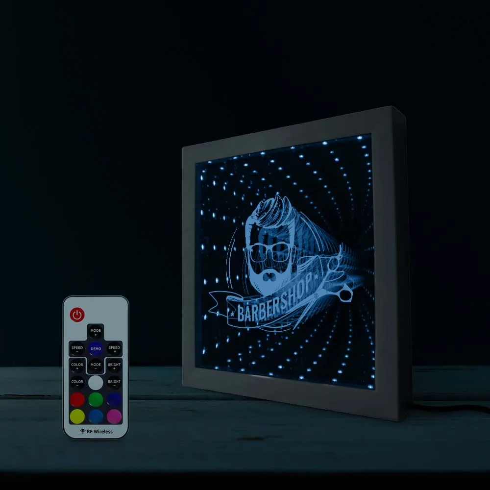 Модная мужская прическа для бороды светодиодный зеркало Бесконечность