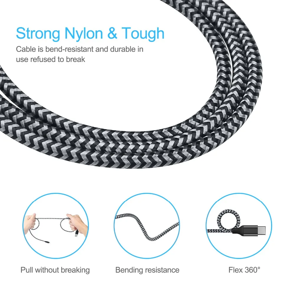 TECKNET usb type C кабель для быстрой зарядки c 3 1 передачи данных зарядное устройство