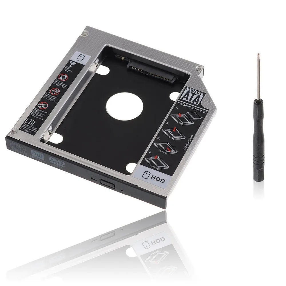 

Bevigac 2nd 2.5Inch 12.7mm For DVD CD-ROM HP Dell Acer BenQ ASUS Lenovo HDD SSD Hard Drive Disk Caddy Case Adapter SATA to SATA