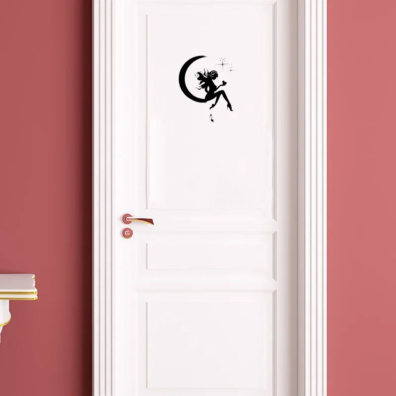 Феи для девочек с рисунком Луна Звезды мечты виниловые наклейки на двери