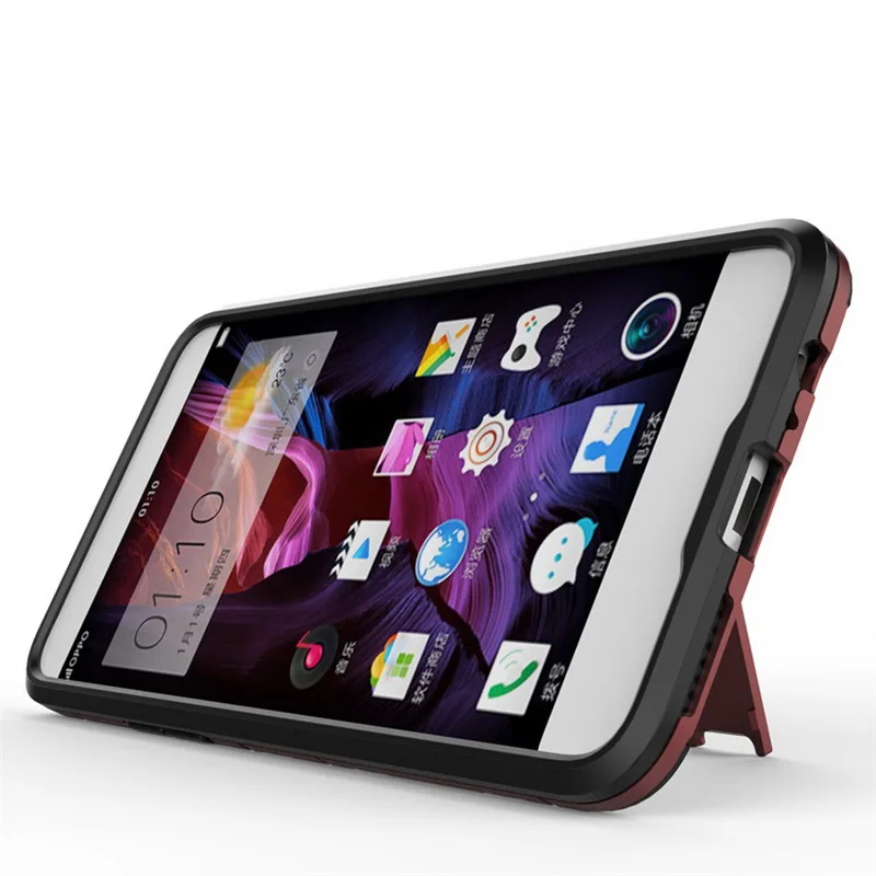 Kickstand Чехол для motolora R9 R9PLUS Люксовый Бренд Телефон Случаях PC + TPU Игры Гладкий Стенд