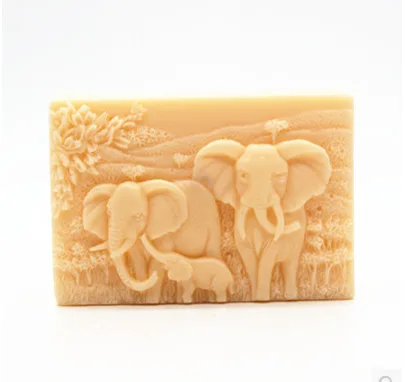 

Food Grade Silicone Mold for soap making Rectangle Shape 3D block Soap Elephant Pattern Cake Chocolate Animal Molds