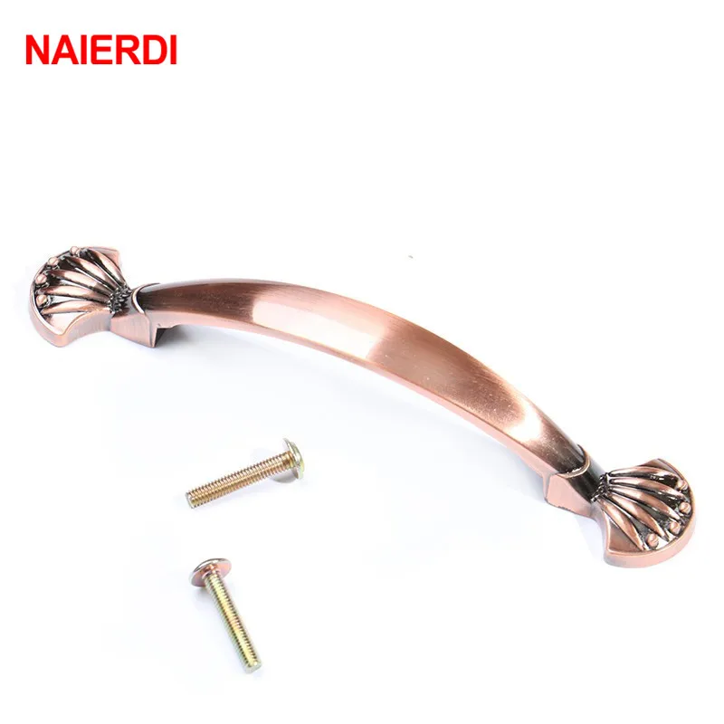 Ручки для кухонного шкафа с красной бронзовой ручкой в европейском стиле 96 мм