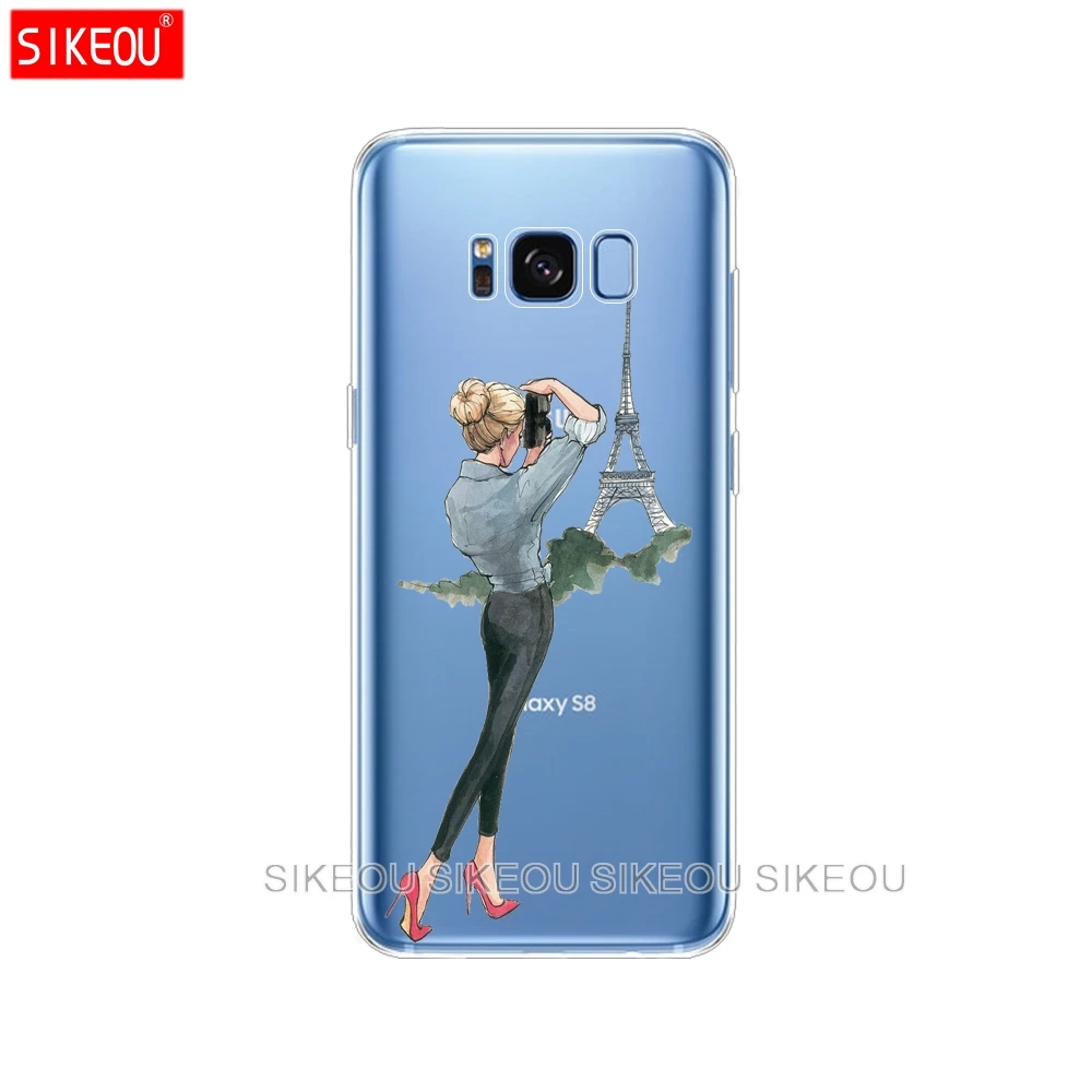 Милый чехол для Samsung Galaxy S8 чехол-накладка из мягкого силикона Plus бампер