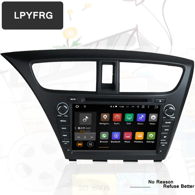 " 2G ram Android 8,1 автомобильный Радио gps dvd-плеер для Honda CIVIC хэтчбек 2013 Bluetooth навигационная мультимедийная система