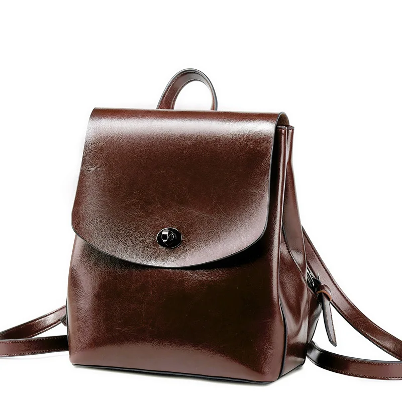 Высококачественный рюкзак из натуральной кожи для девочек, женский модный рюкзак, винтажный Повседневный женский рюкзак из воловьей кожи