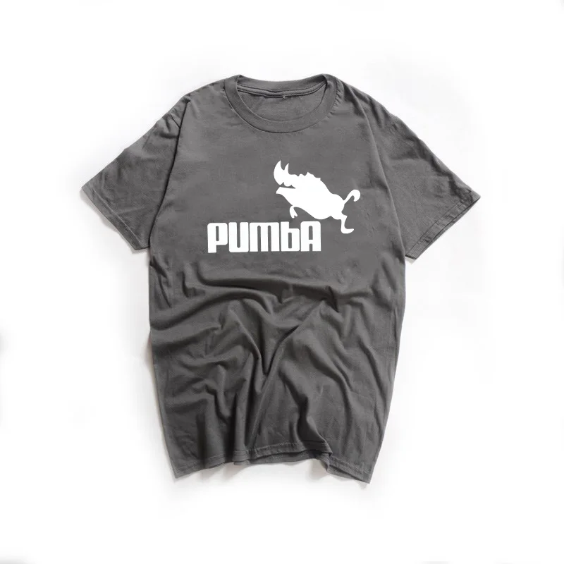 100% хлопок милые забавные футболки camisetas hombre Короткие рукава Пумба Футболка