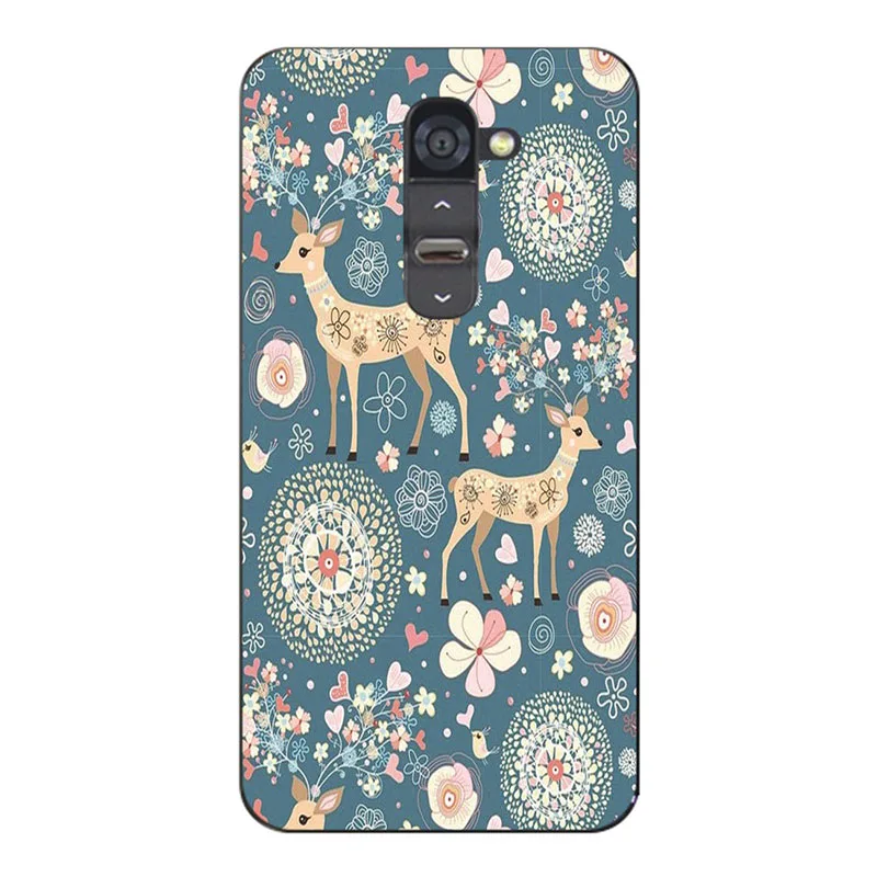 ZX52 For LG G2 Cases Printing flower cats tiger silicone Phone Bag Case For LG Optimus G2 G 2 D802 D805 D801 Cover Stand Card Holder - Цвет: ZX52