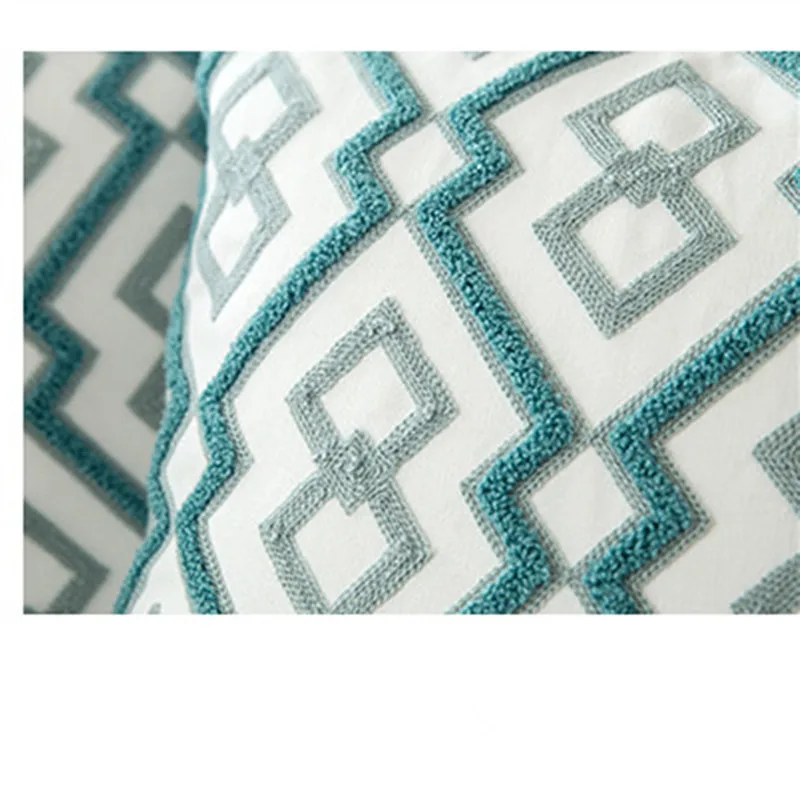 Прямая поставка домашний декор наволочка с вышивкой из синего хлопка