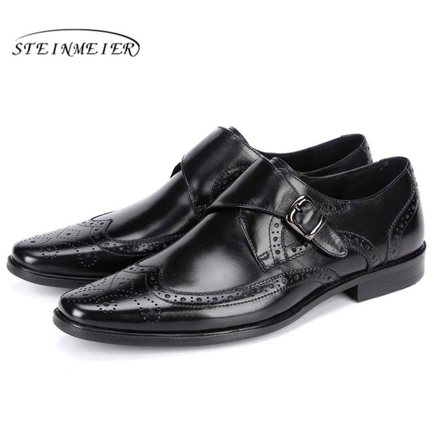Свадебные туфли Броги из натуральной коровьей кожи мужские повседневные на