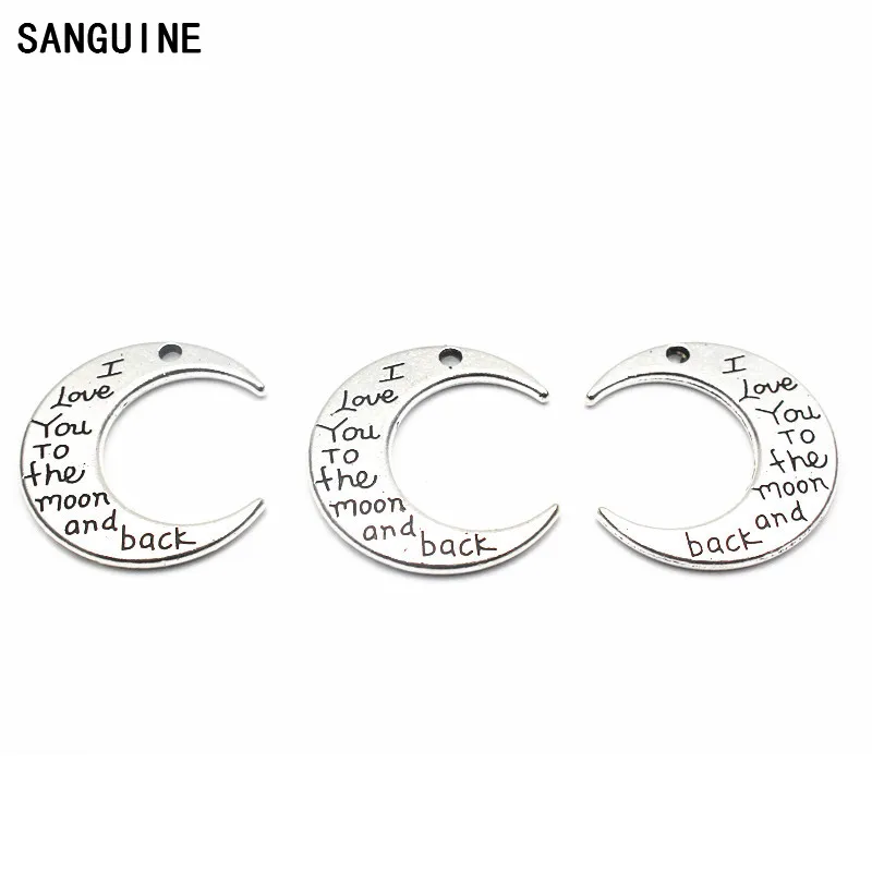 

Whoesale 50pcs/lot silver moon pendant Metal lobster clasp Dangle Charms Fit DIY Necklace Bracelet Jewelry
