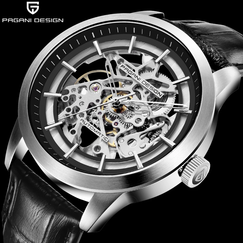 PAGANI Marque Creux кожаный Les loisirs Hommes de Montres De роскошные механические часы Montre homme Nouveau Relogio Masculino
