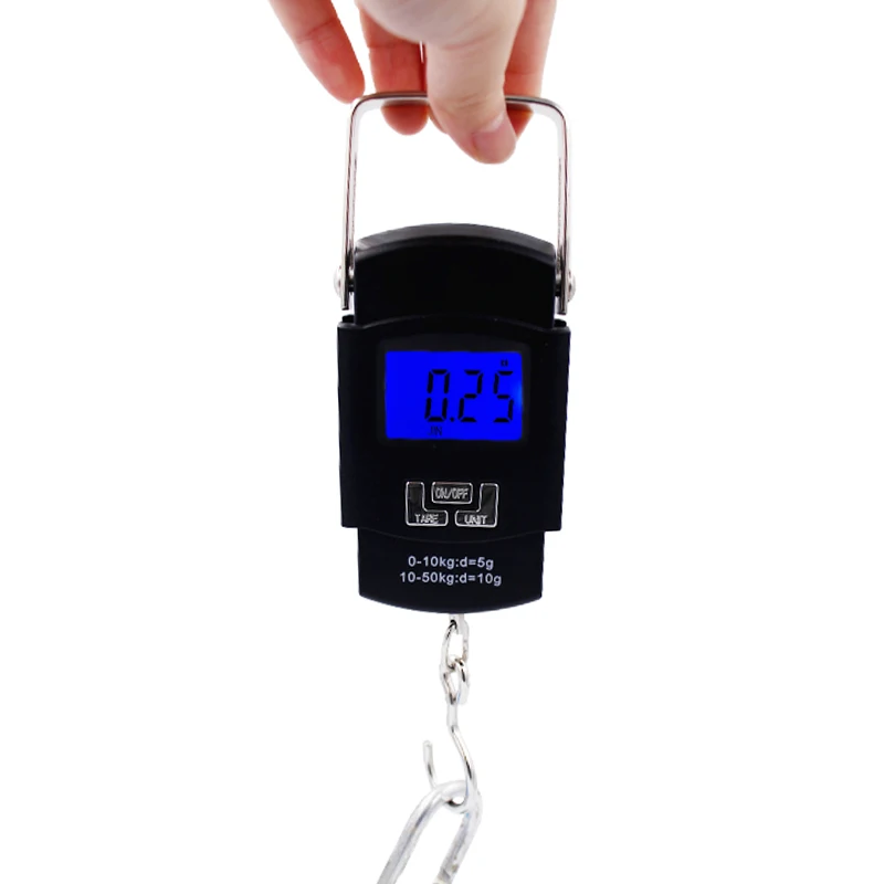 Электронные подвесные карманные весы 50 кг 50000 г 10 для багажа рыбалки с крючком