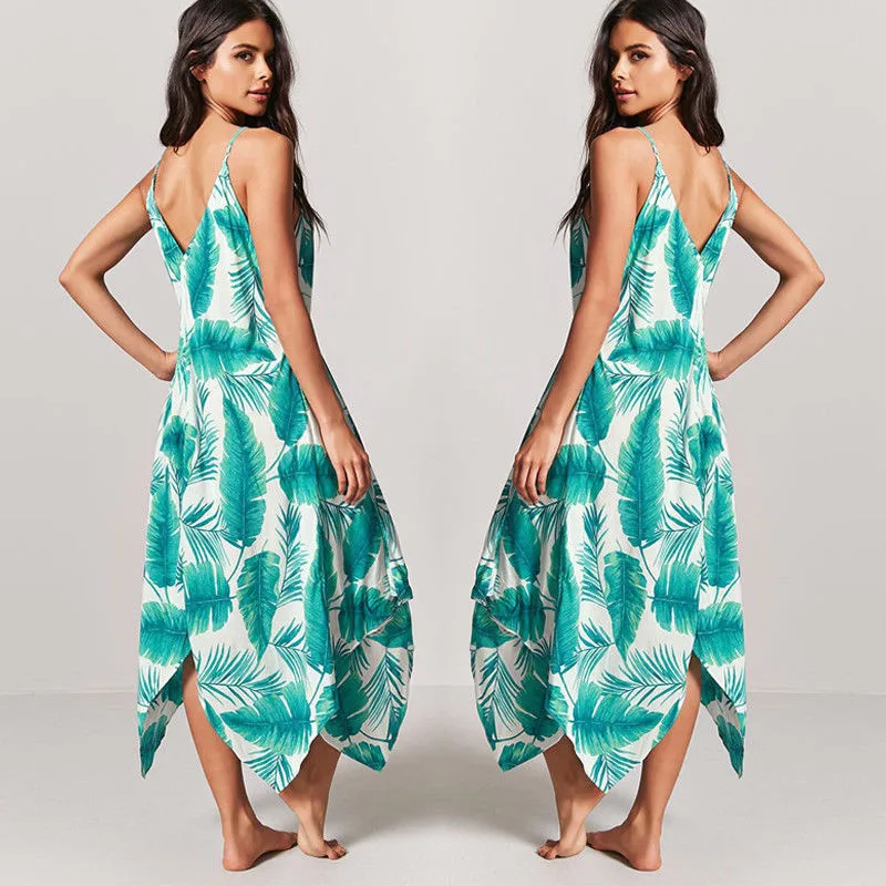 Для женщин летние свободные и Повседневное ультратонкие Boho шифон вечернее