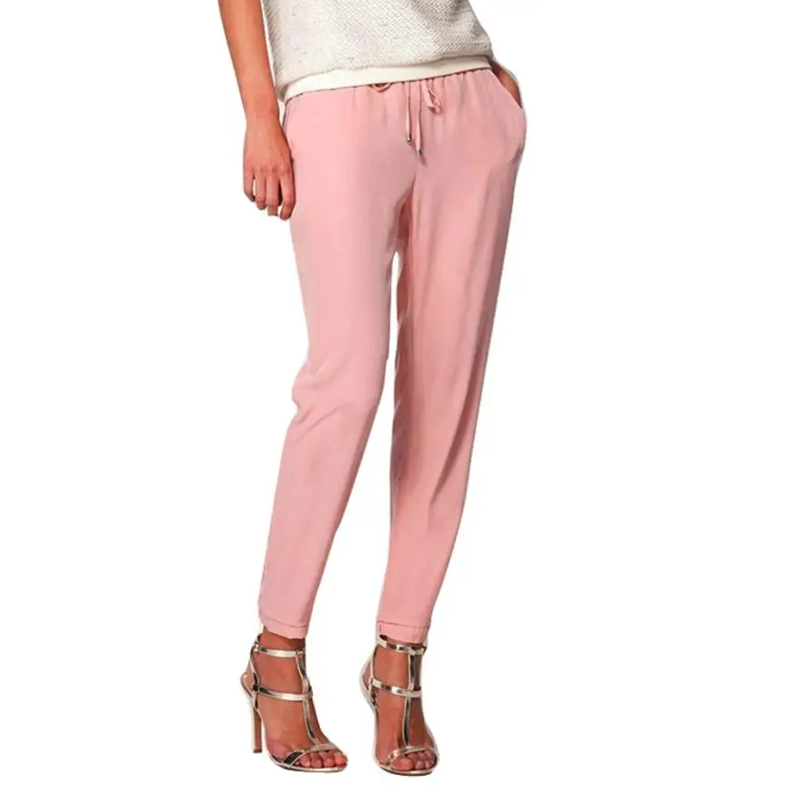 Для женщин Повседневное Мягкая ультратонких шаровары Comfy эластичный пояс