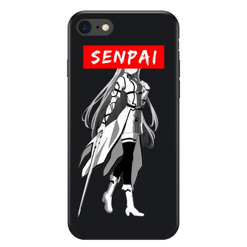 Sugoi Senpai аниме вайфу чехол для телефона iPhone XS Max XR X 8 7 6 6S Plus 5S SE 4S 5C Мягкий Черный