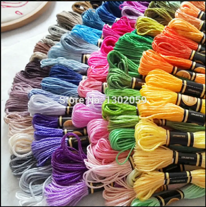 Total 50 Pieces Embroidery Yarn Floss Thread Cross Stitch Similar with DMC | Дом и сад