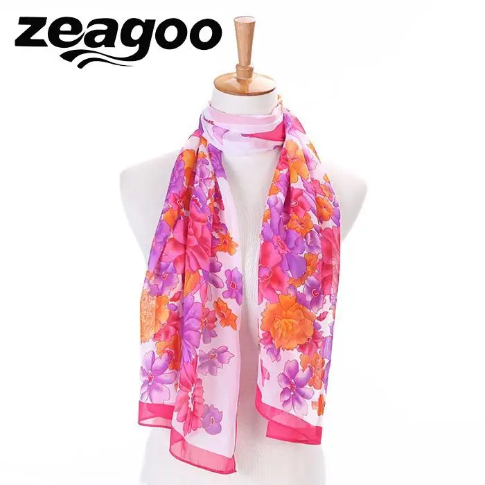 Zeagoo леди длинный модный шарф мягкий шифон флористическая накидка шаль шарфы для