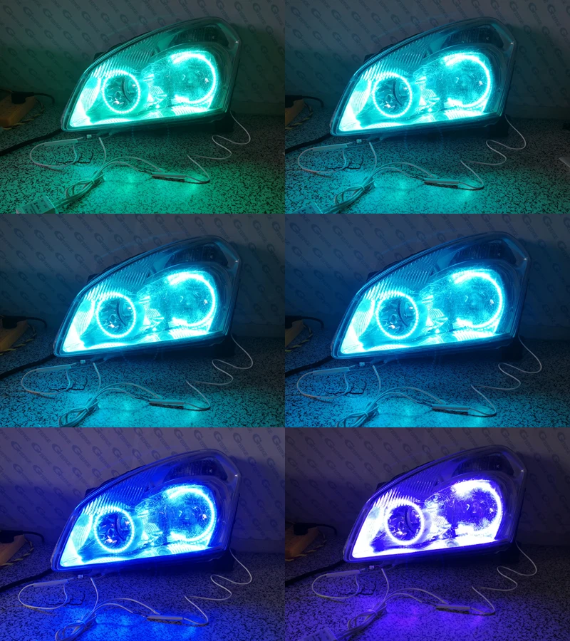 Для Nissan Dualis J10 series 2007 2008 2009 RF Bluetooth контроллер многоцветный ультра яркий RGB светодиодный ангельские глазки Halo Ring kit