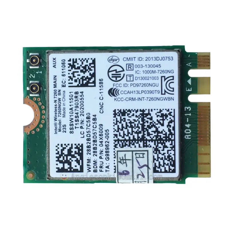 7260NGW 004W3830/04X6009 NGFF Bluetooth BT Wifi карта 802 11 bgn для lenovo T440 T440p W540 L440 T450P Intel 7260BN|wifi card|wifi btwifi
