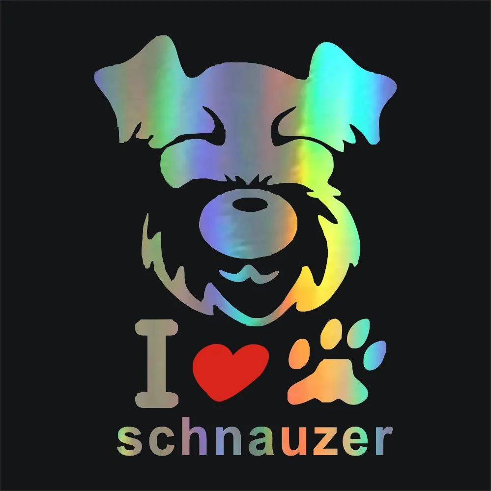 Tancredy 3D Стильные наклейки для автомобиля 13 7*20 см I Love Schnauzer наклейка виниловая
