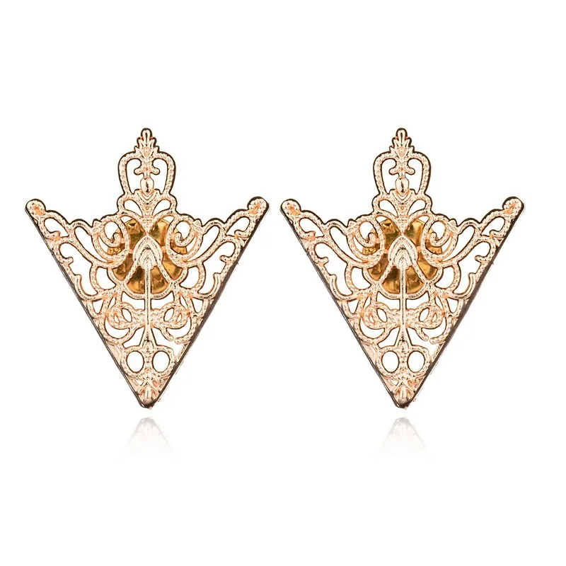 Женская мода брошь полый узор воротник дворец ретро Треугольник рубашки Брошь