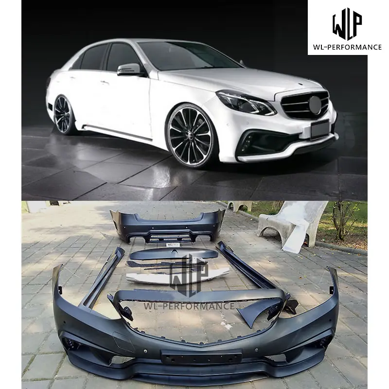 W212 PP Неокрашенный автомобильный комплект кузова передний задний бампер боковые юбки для Mercedes-Benz W212 E300 14-16