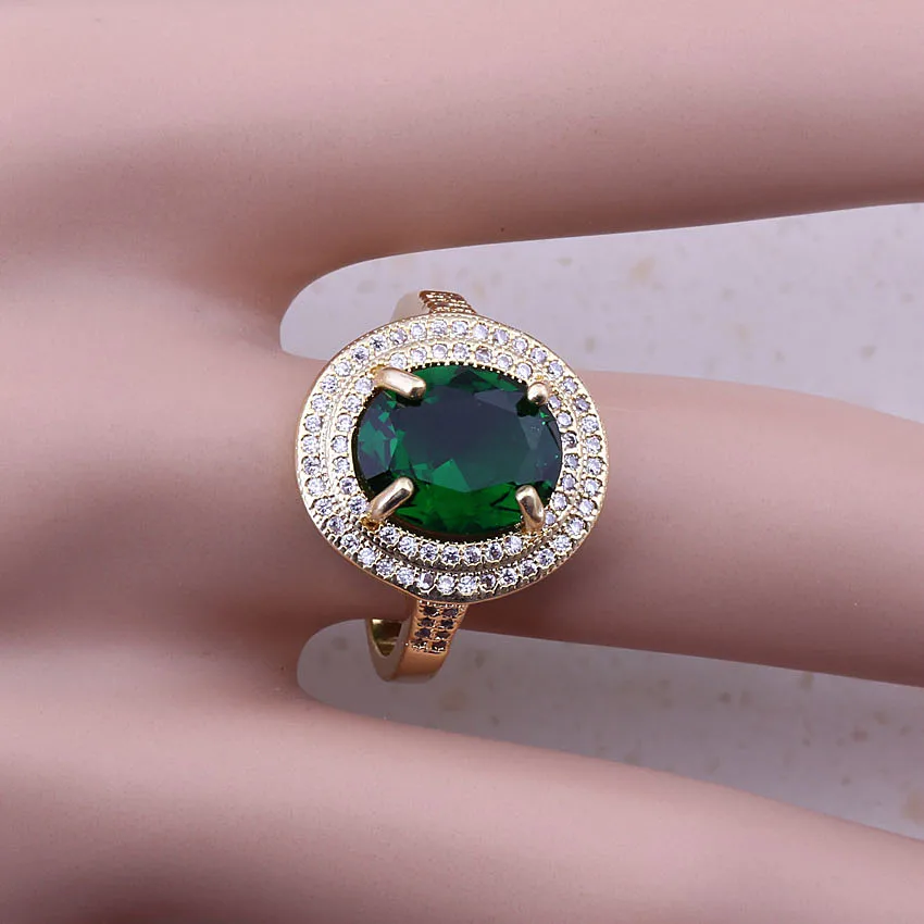 Vesplendent зеленый искусственный изумруд кубический циркон золотой цвет модные