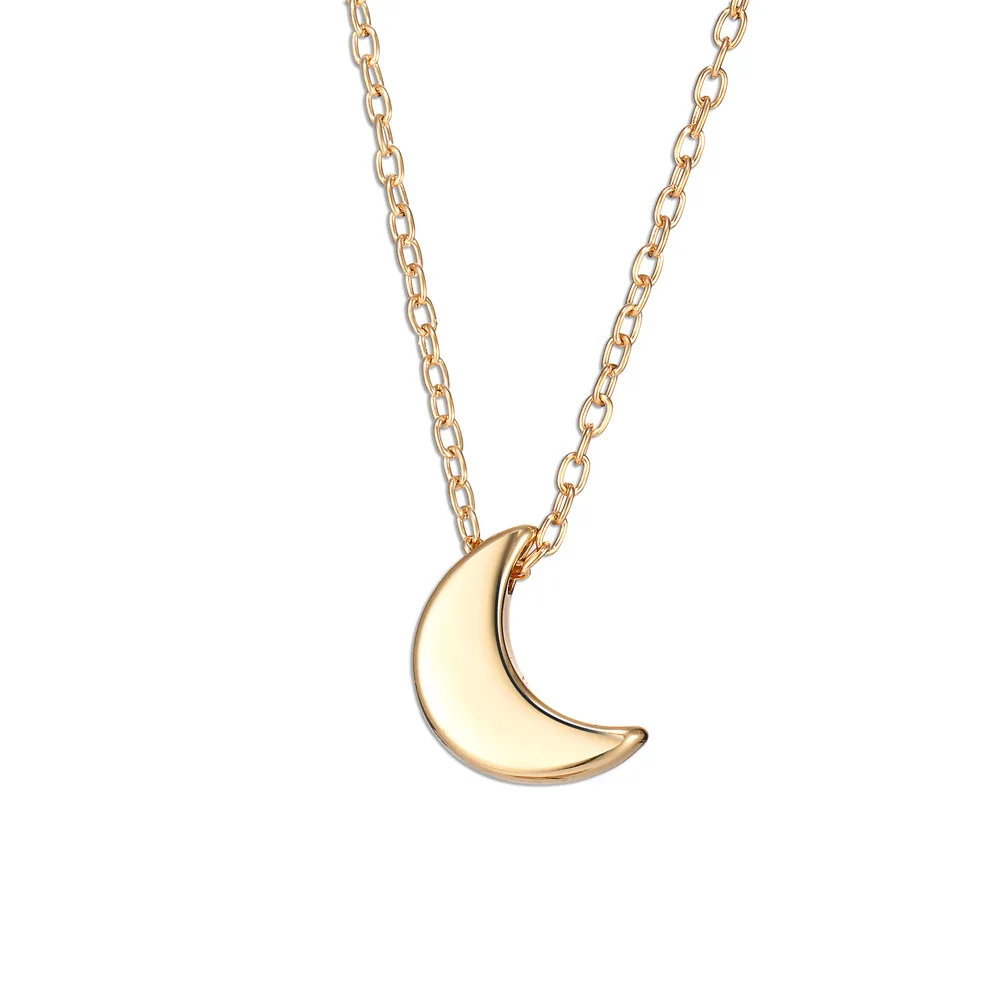 New Brand Temperament Fashion Necklace Moon Crescent Pendant Trendy Short Gifts For Women Gold Color Jewelry Choker | Украшения и