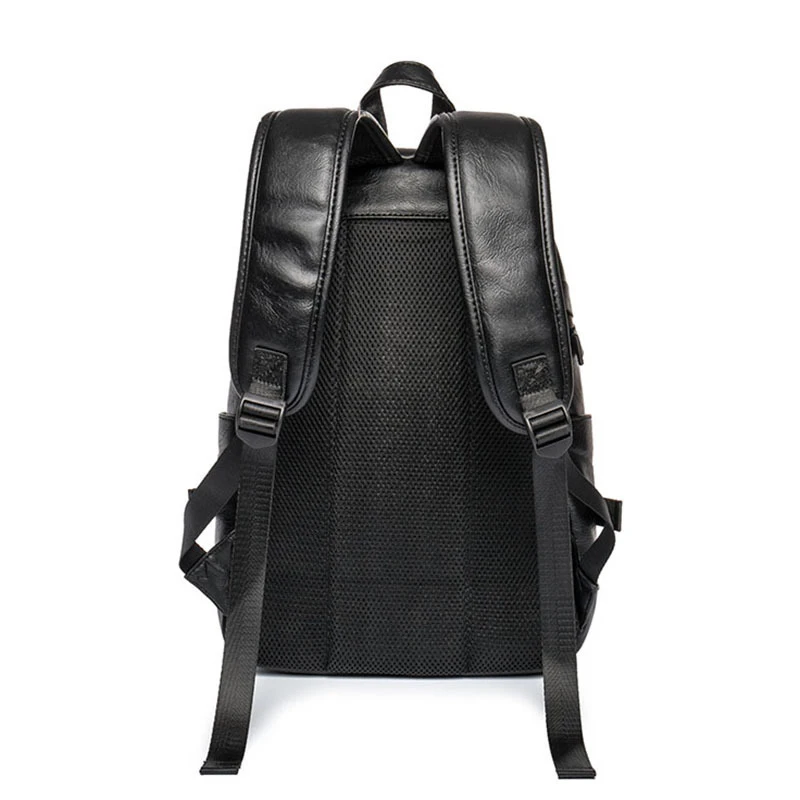 Ретро кожаный мужской рюкзак мужская сумка на плечо черный дизайнерский для