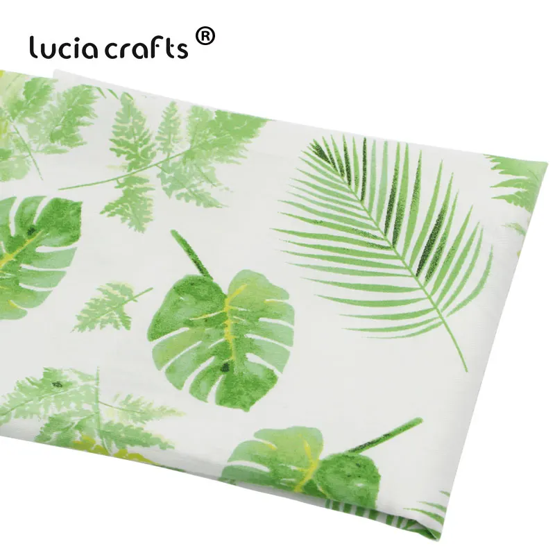 Lucia crafts, 1 шт./лот, хлопковая ткань с принтом, зеленая сетка, для шитья, текстиль, лоскутное шитье, сделай сам, аксессуары для шитья I0301