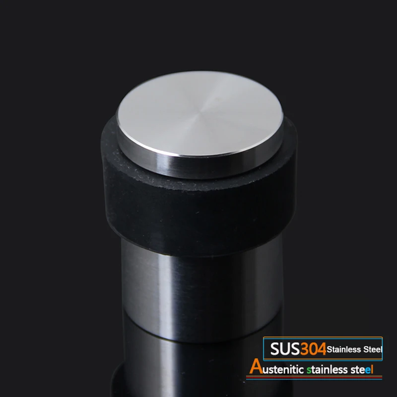 

High Quality 12PCS/LOT SUS304 Stainless Steel Door Stopper Stop Doorstops Rubber Floor Protector 6 Colors for Choose