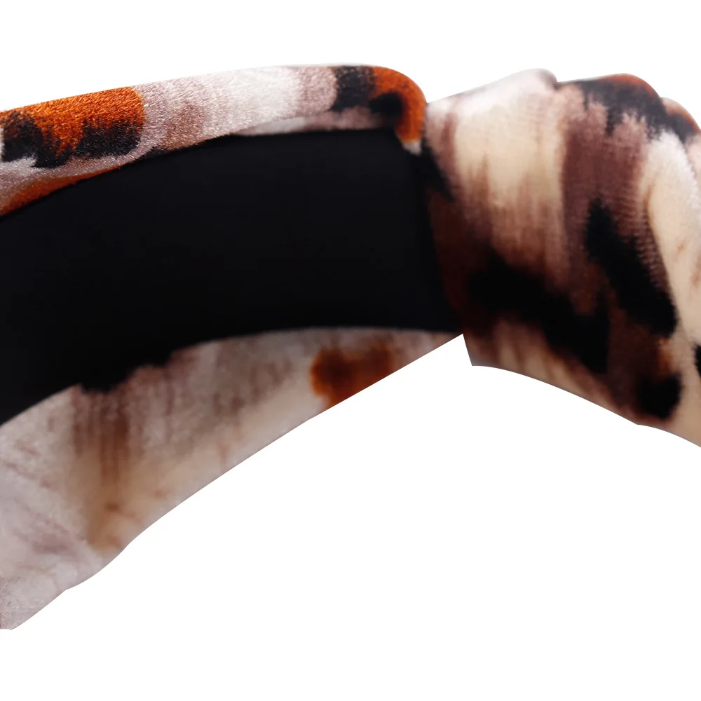 Богемный Leopard лентой Для женщин леди девушки завязанный бант оголовье широкий обруч для волос аксессуары для волос тюрбан
