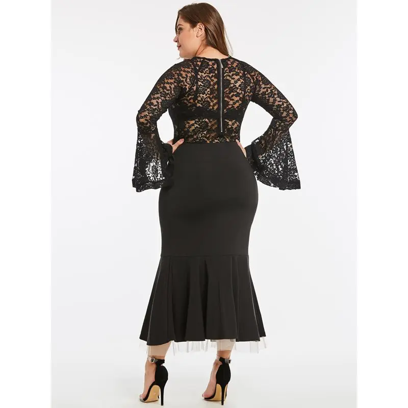 Сексуальные кружевные вечерние платья женские новые большие размеры Элегантные