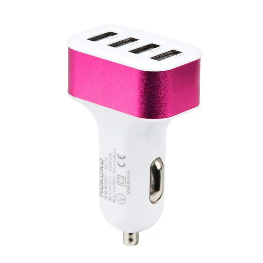 Универсальное автомобильное зарядное устройство USB квадратная алюминиевая 4